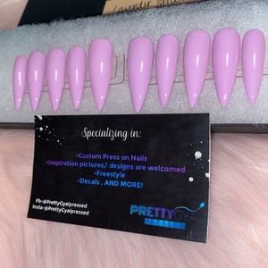 Lavender Stiletto Nails.